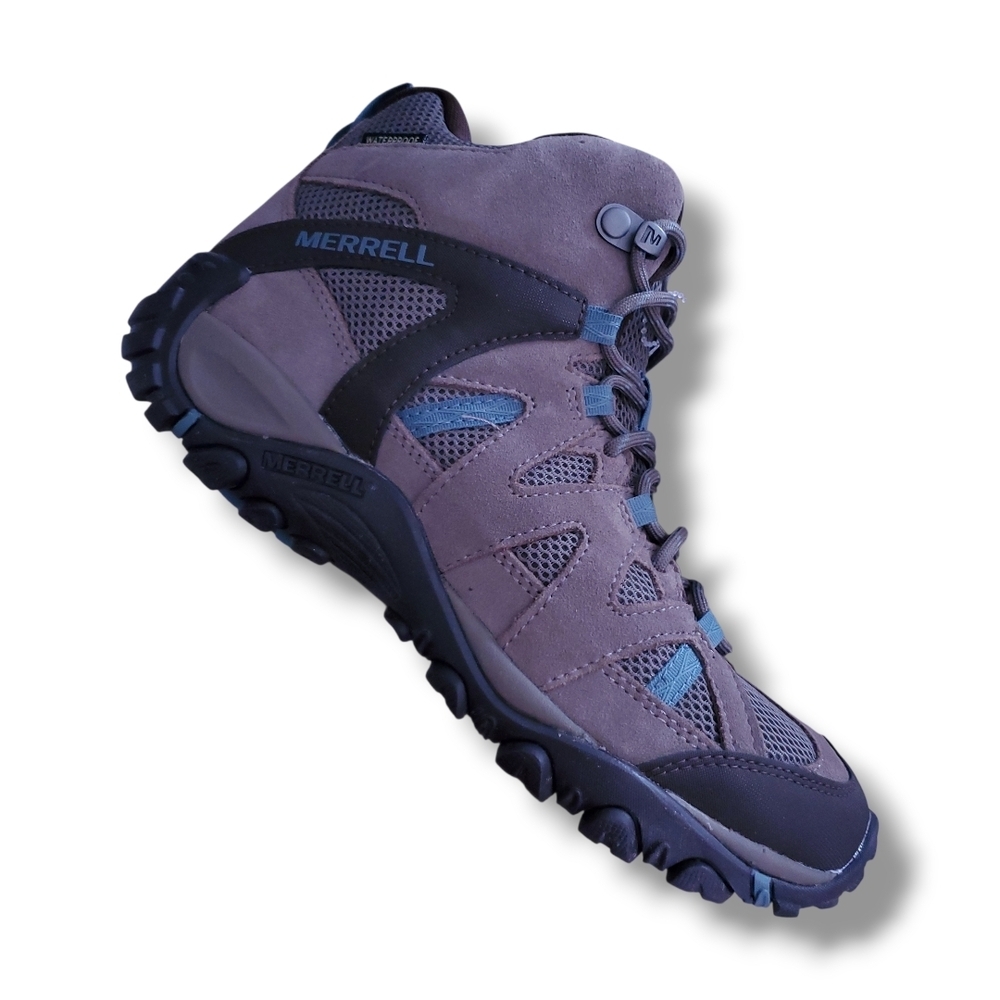 Merrell Deverta 2 Gray and Brown Waterproof Hiking Shoes Women Size 10 M Size 8 - Picture 3 of 14